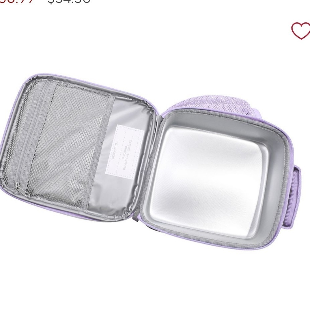 Pottery Barn Kids Mackenzie Silver Metallic Hearts Lunch Box - Picture 5 of 7